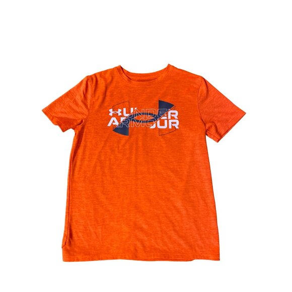 Under Armour Shirt Boys YMD Used Orange Heathered - Picture 3 of 12